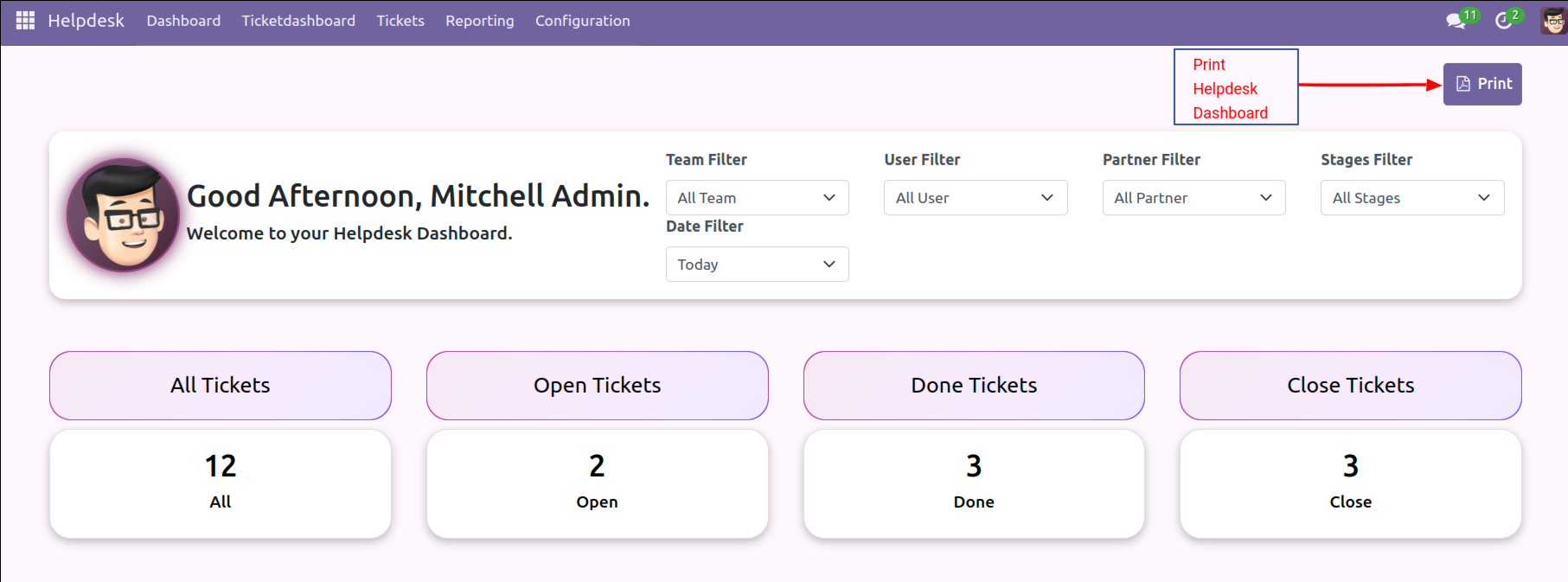 Helpdesk Dashboard Helpdesk Dashboard