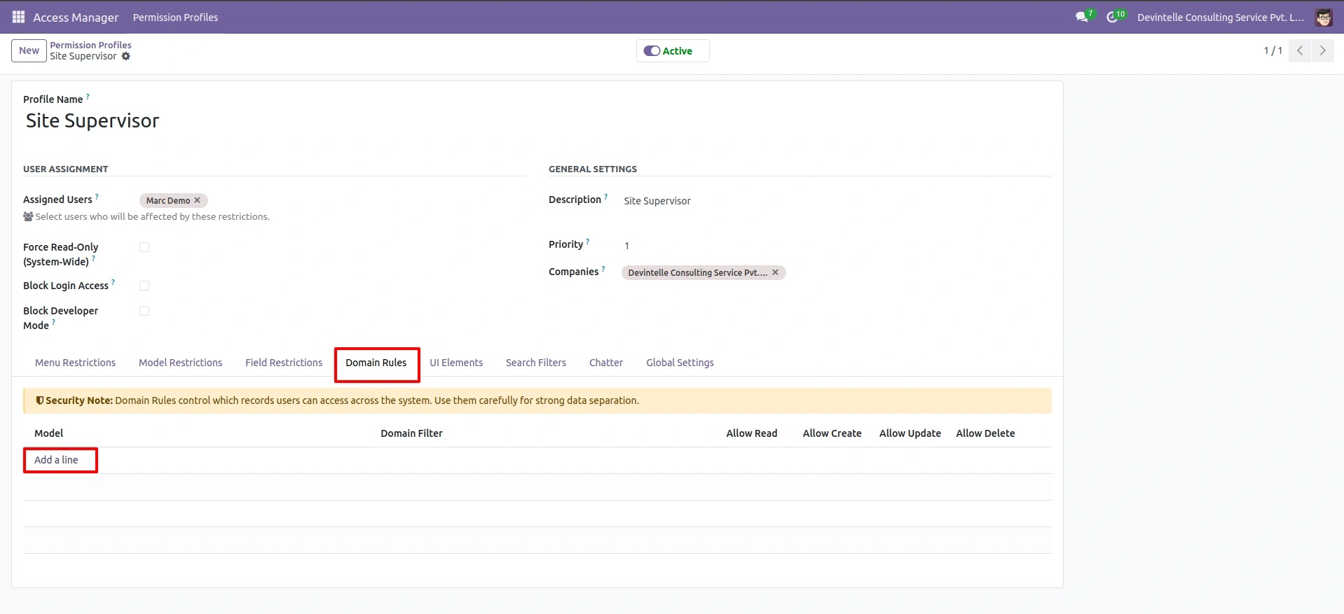 Record Leval Domain Rules