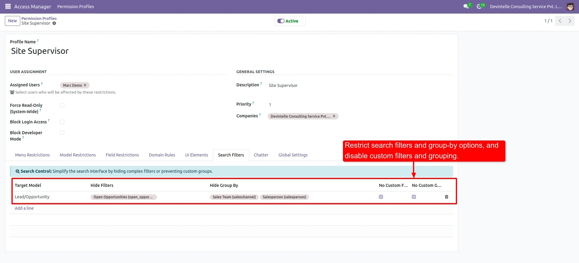 Searc Filter and Group by control